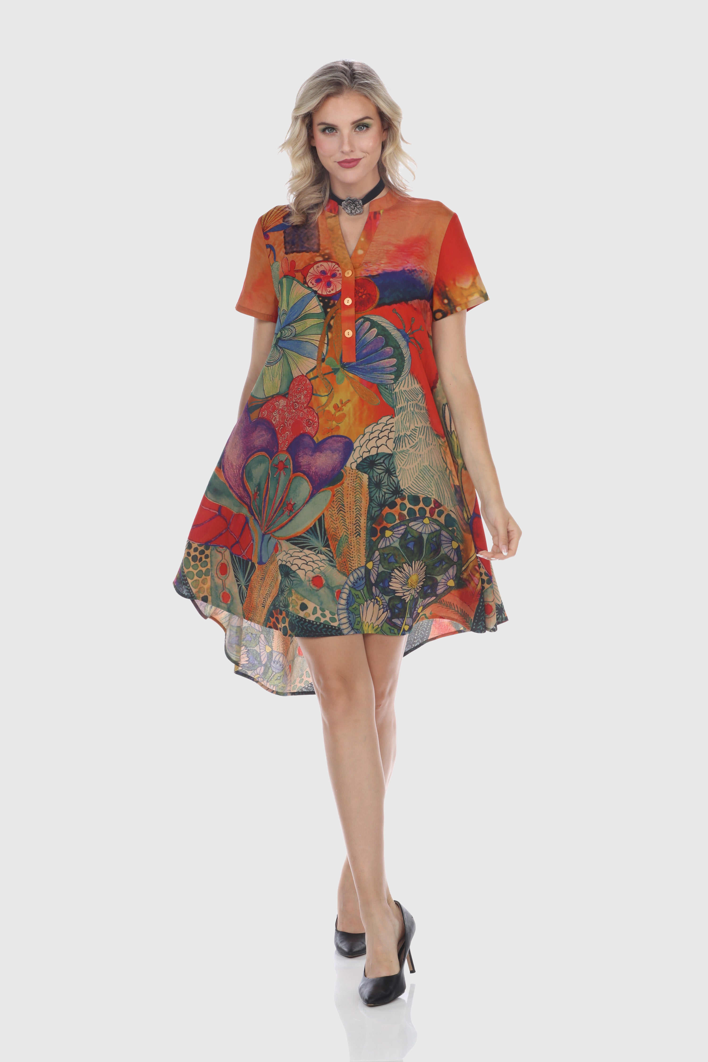 Abstract Bloom A-Line Dress Bohemian Floral Rayon Dress | Aris A | Aris.A Abstract Bloom A-Line Dress Bohemian Floral Rayon Dress | Aris A | Aris.A