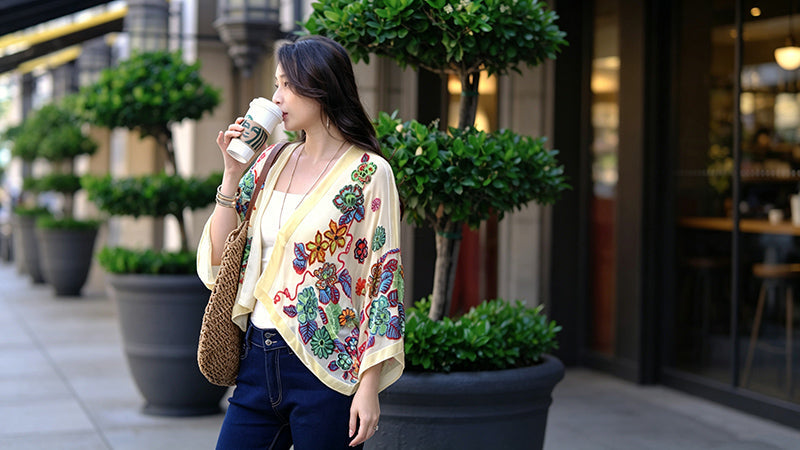 Boho Beaded Velvet Kimono