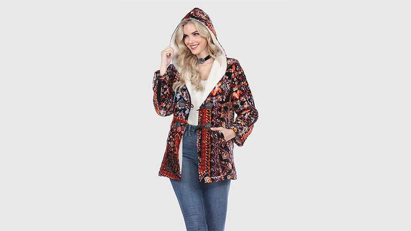 Ethnic Geometric Patchwork Coat