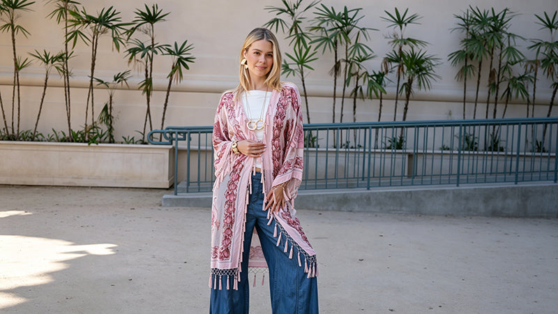 Floral Silk Velvet Kimono