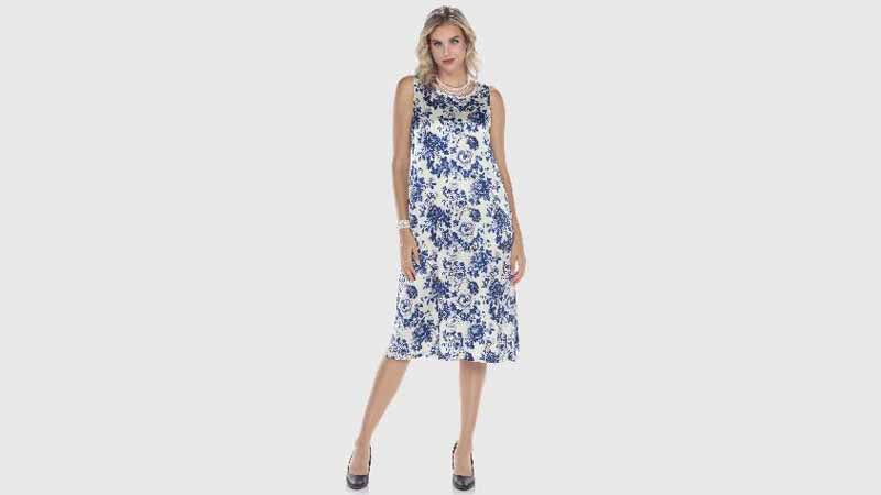 Porcelain Floral Sleeveless Dress