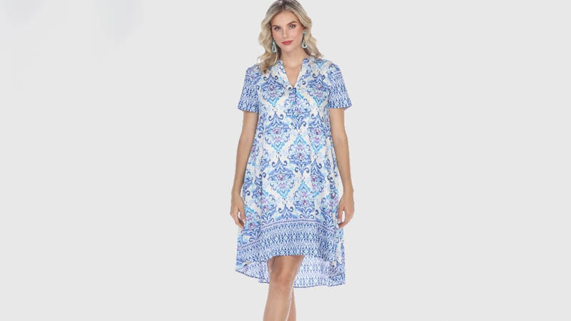 Santorini Breeze Print Dress  
