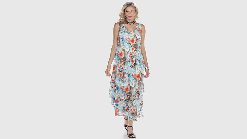 Tropical Breeze Layered Maxi Dress