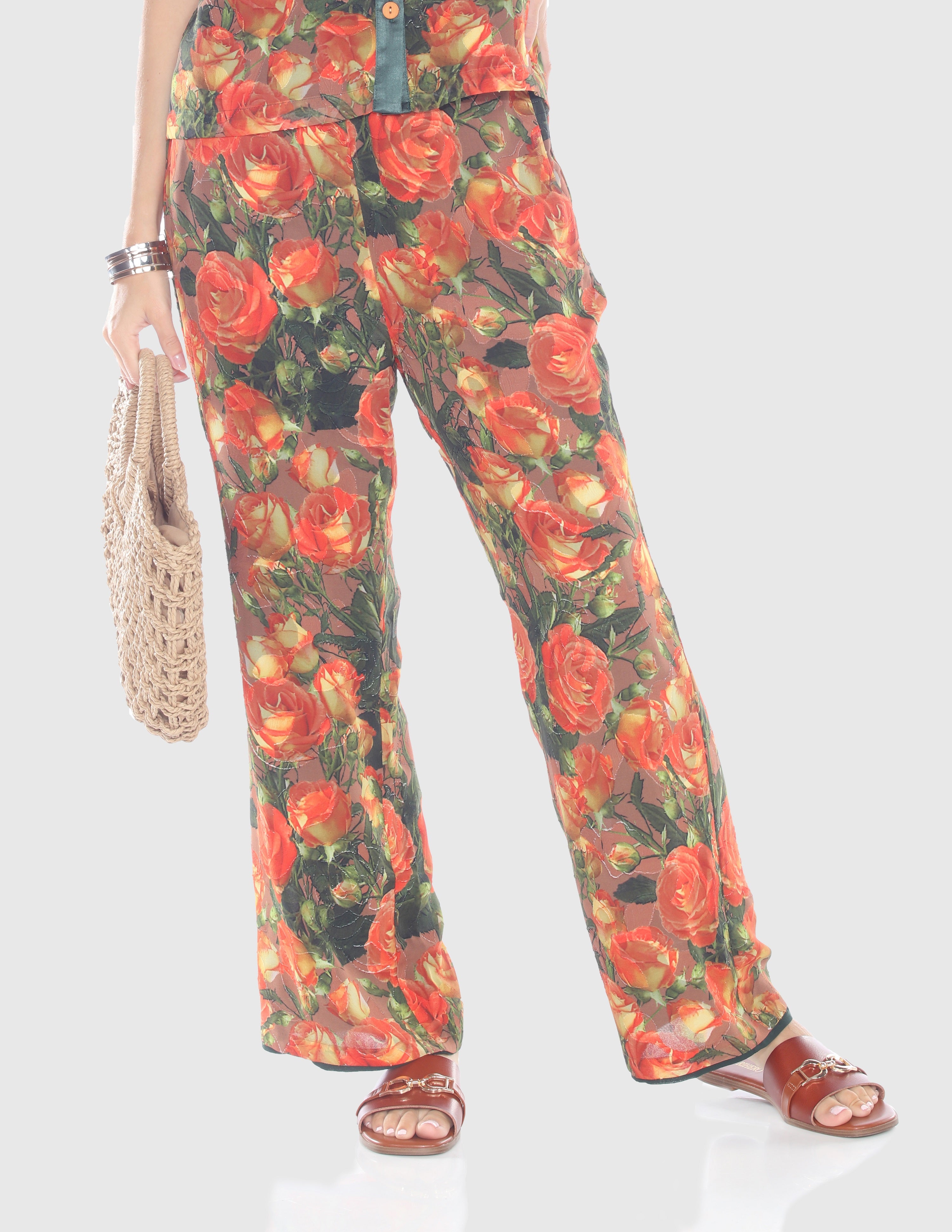 Sunset Rose Wide-Leg Pants