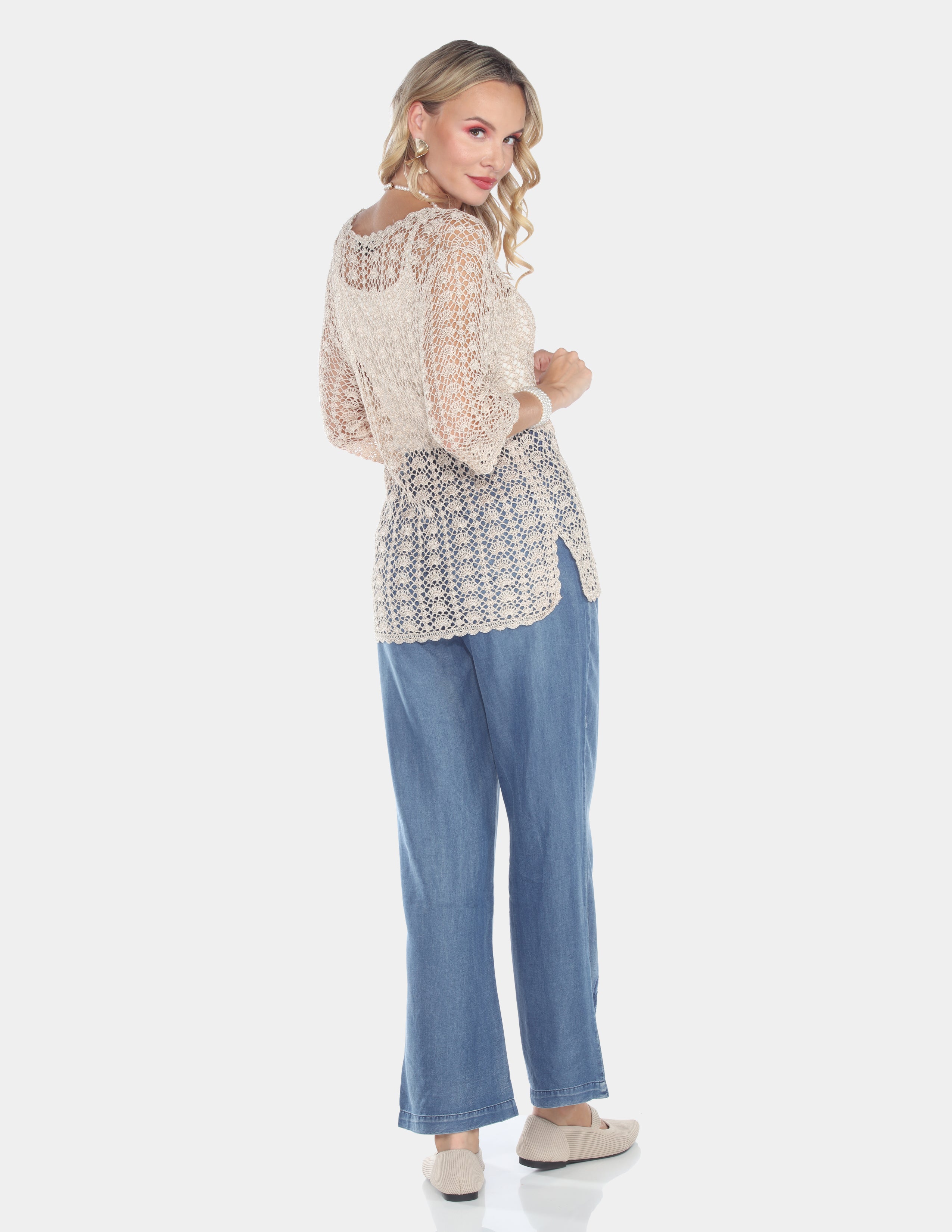 Pearl Garden Crochet Lace Top