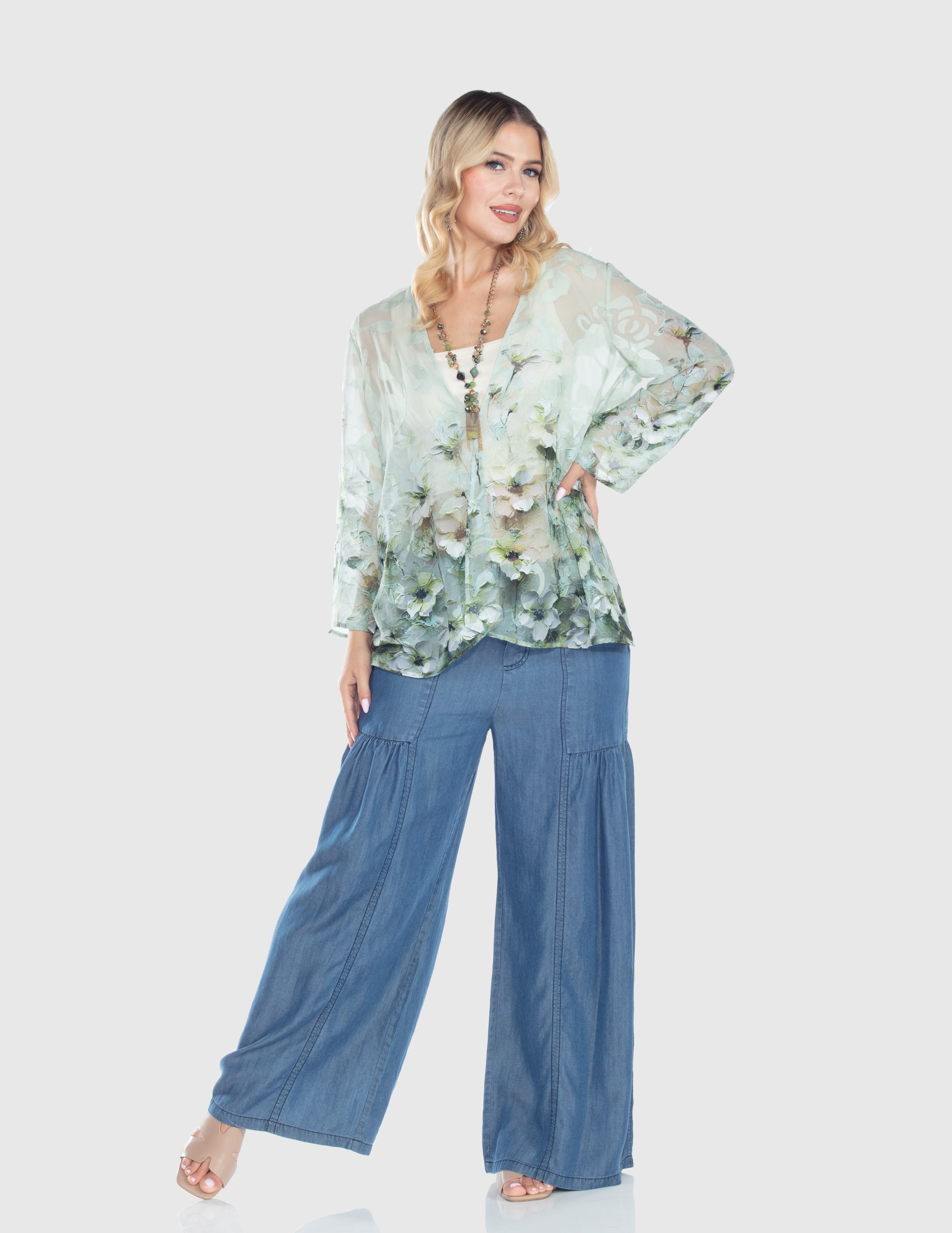 Sage Garden Floral Blouse