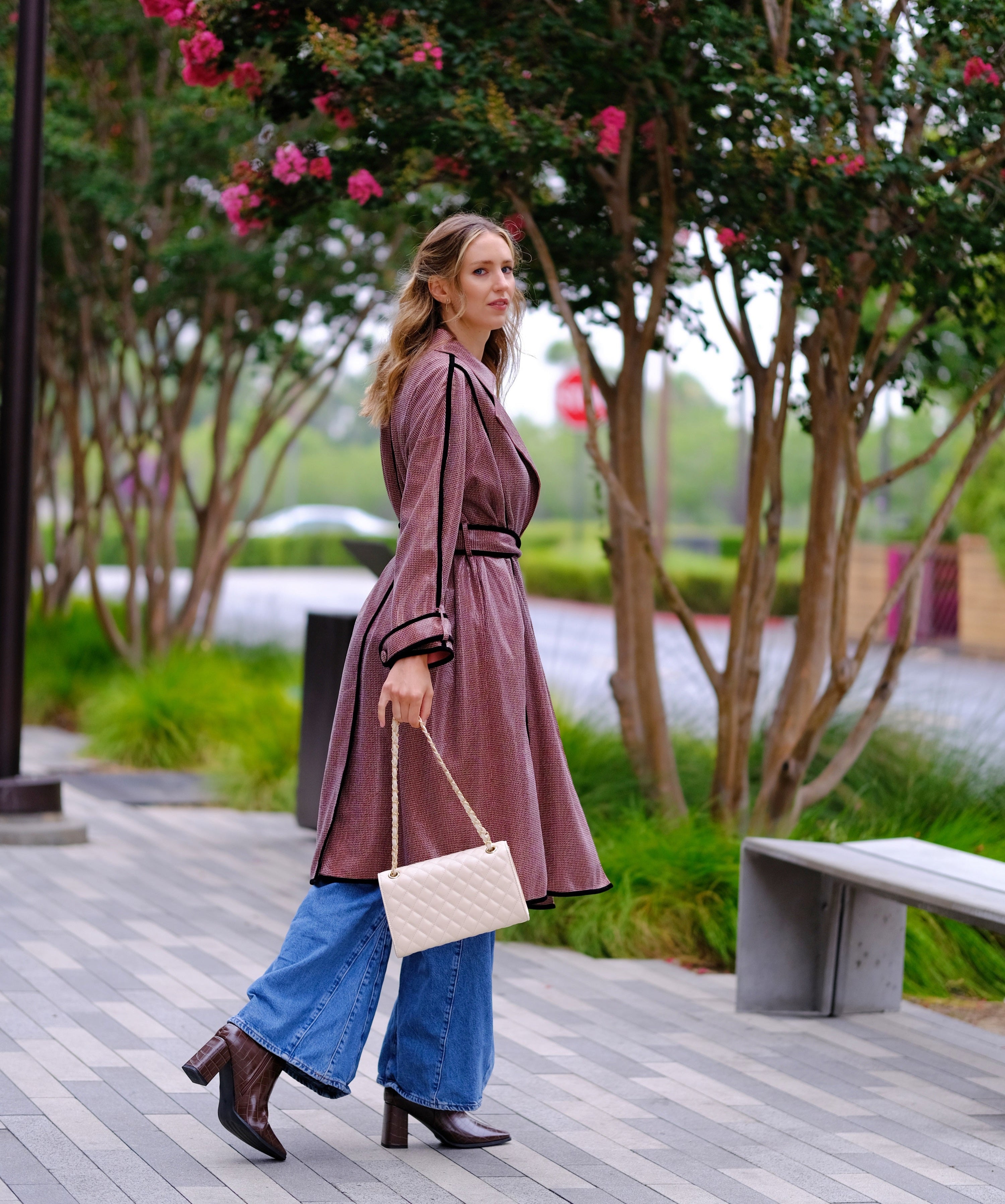 Metro Contrast Drape Trench