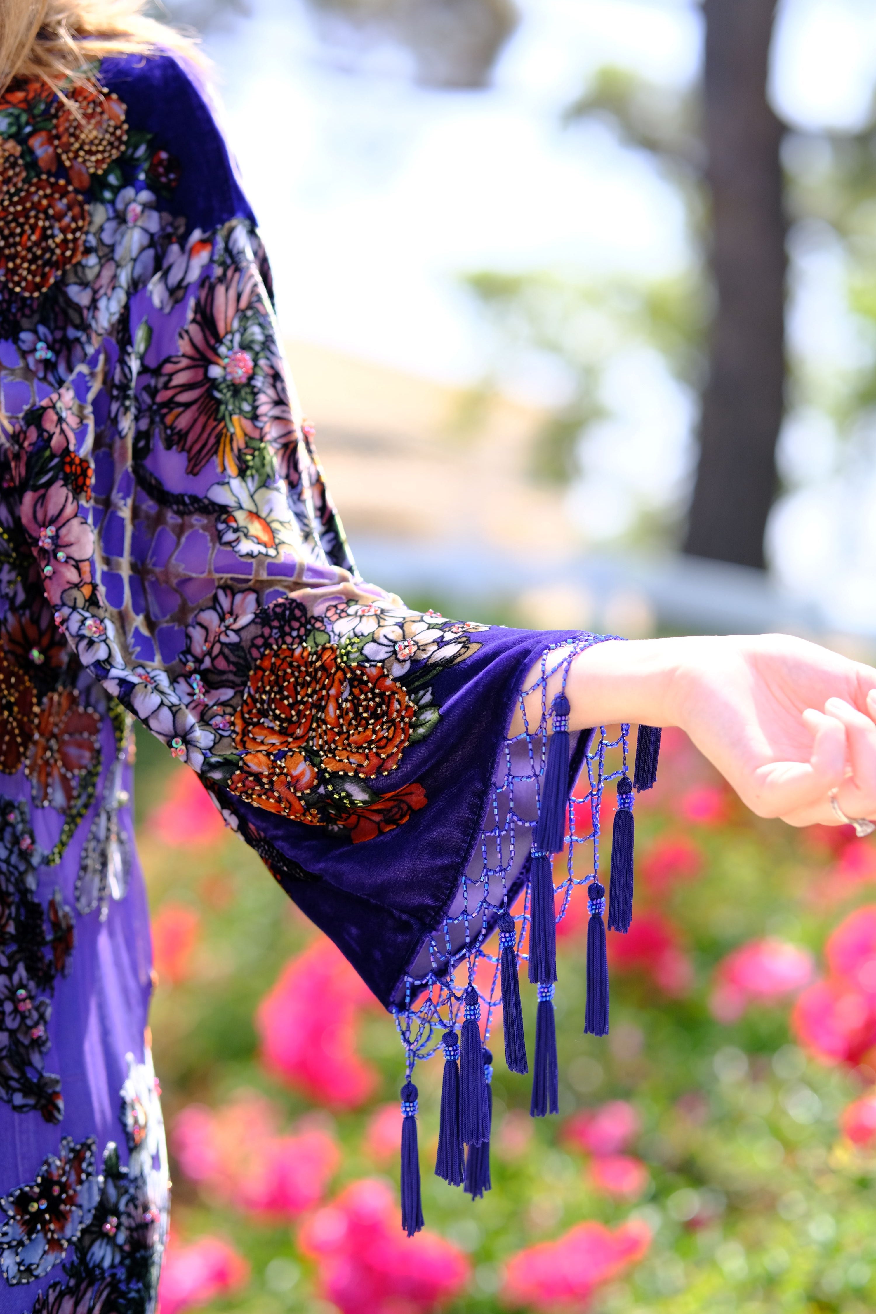 Moonlit Garden Tassel Kimono