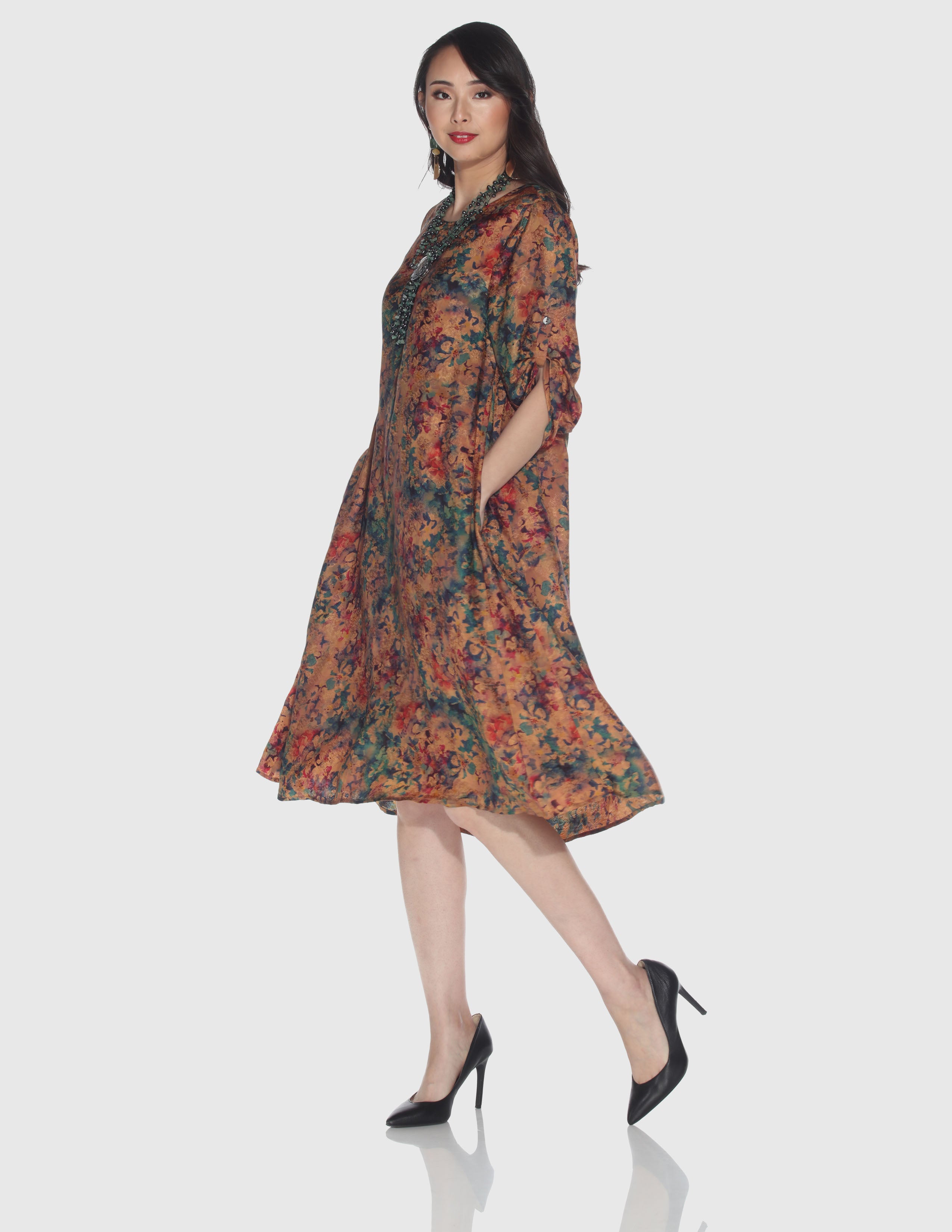 Tencel Flower Long Dress