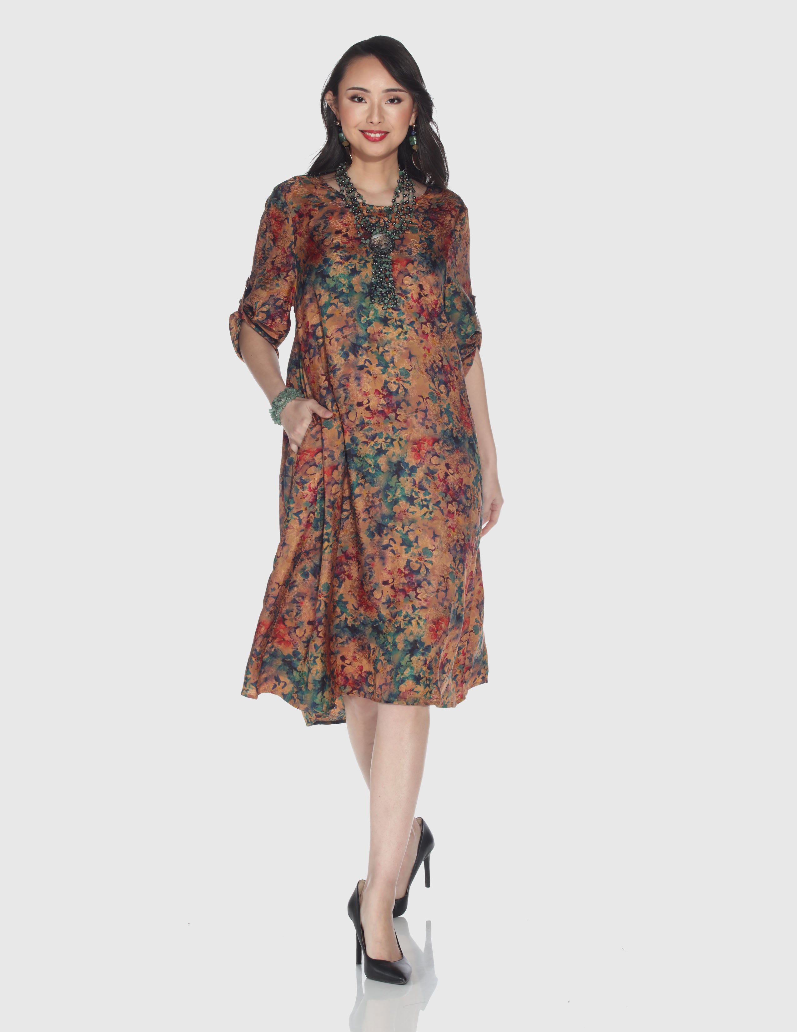 Tencel Flower Long Dress