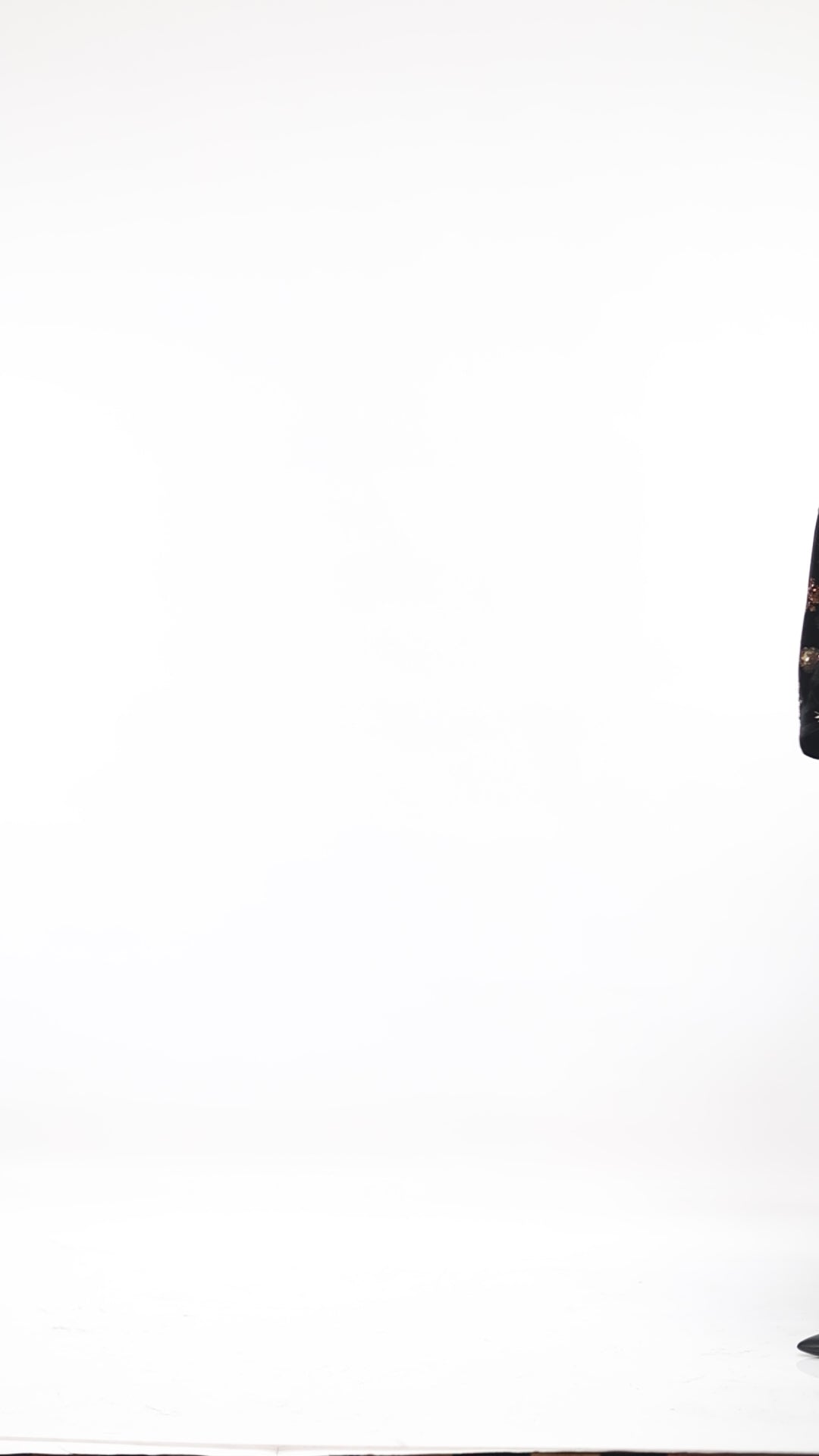 Short Velvet Coat with Sequin Embroidery