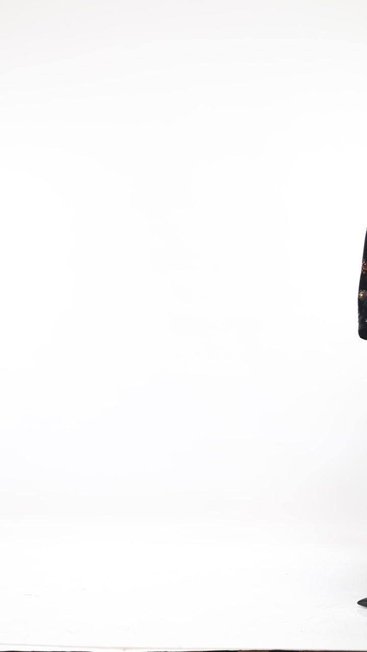 Short Velvet Coat with Sequin Embroidery